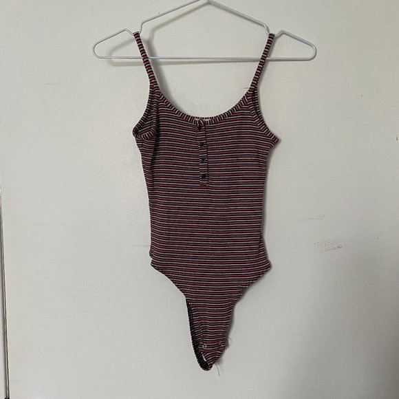 Ribbed Henley Bodysuit - Picture 1 of 2